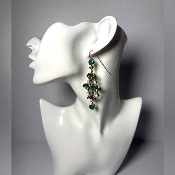 Nikki Butler Green and Purple Gemstone Earrings - Picture 8 of 12